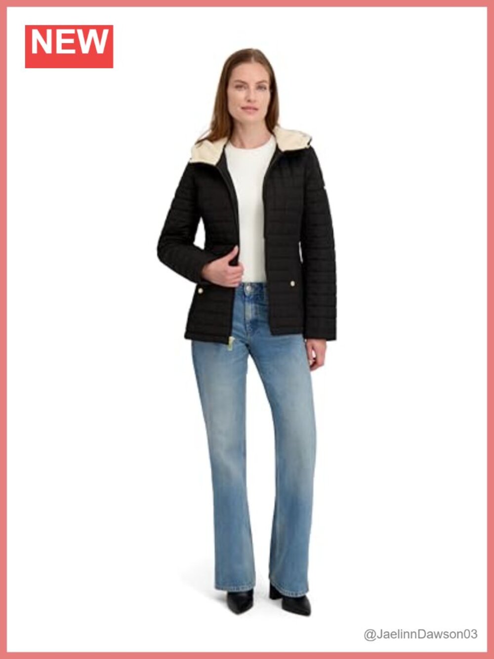 Quilted Bomber Jacket Lightweight Sherpa Lined Hood Transitional Coat